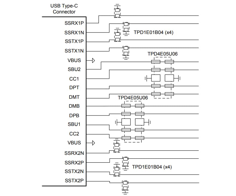 Applikations-Schaltungsdiagramm - Texas Instruments TPD1E01B04 ESD-Schutzdiode