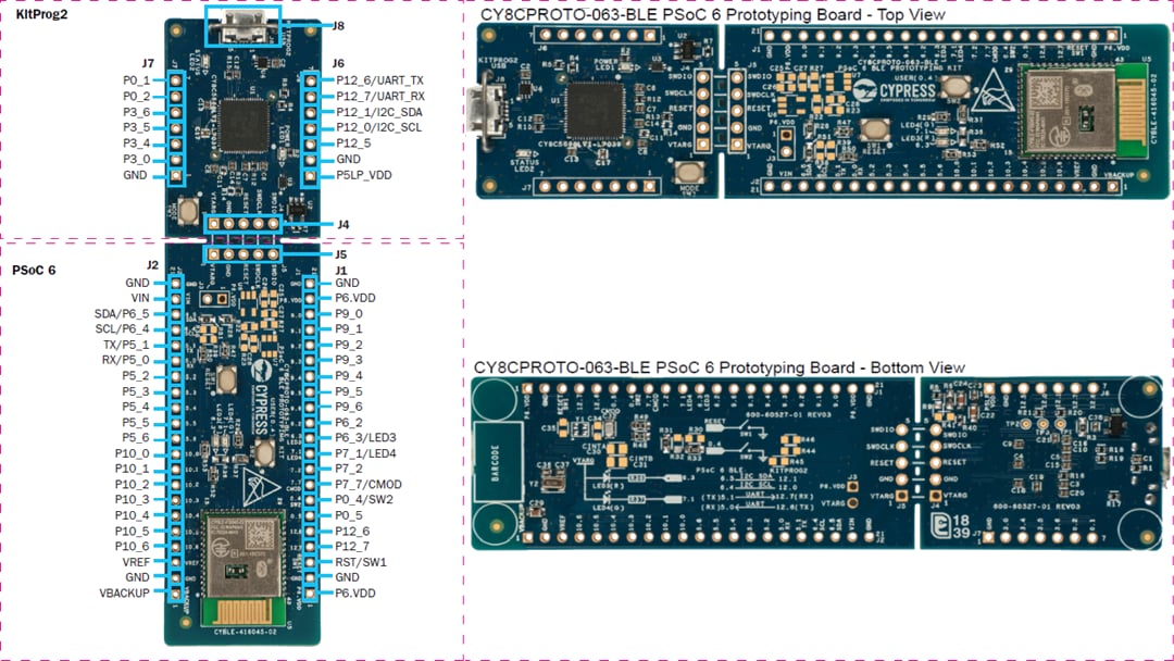 PSoC® 6 BLE PrototypingBoard Infineon Technologies Mouser