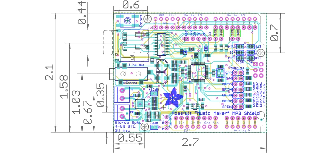 Adafruit 1790 Music Maker Shield for Arduino Adafruit 1790 Music Maker Shield for Arduino