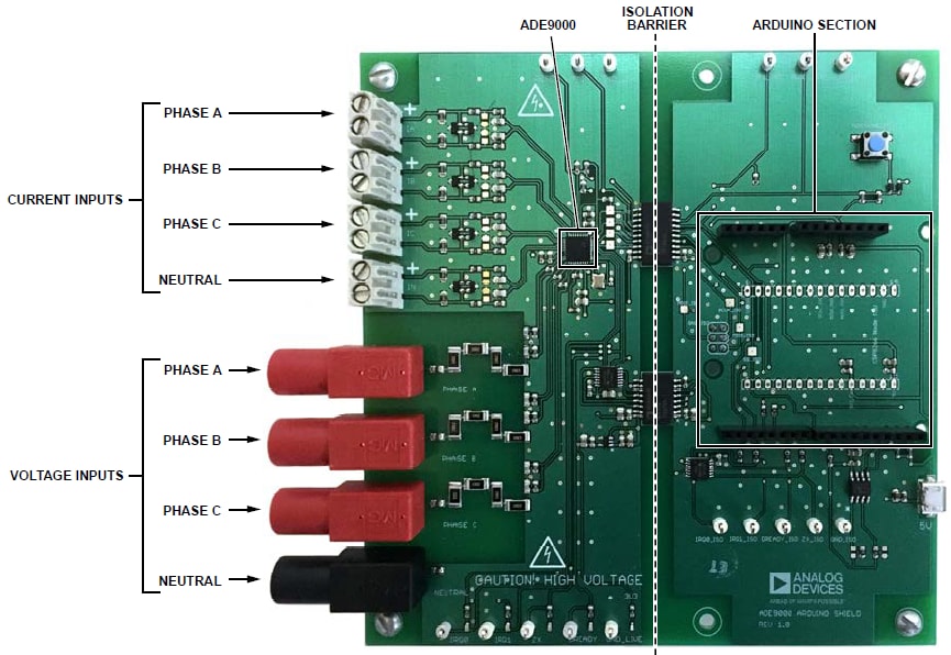 Blockdiagramm - Analog Devices Inc. EV-ADE9000SHIELDZ Arduino Shield Blockdiagramm - Analog Devices Inc. EV-ADE9000SHIELDZ Arduino Shield