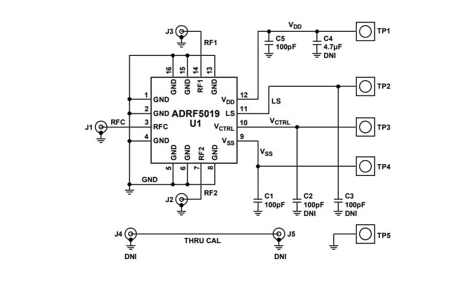 Schaltplan - Analog Devices Inc. EVAL-ADRF5019 Evaluierungsboard