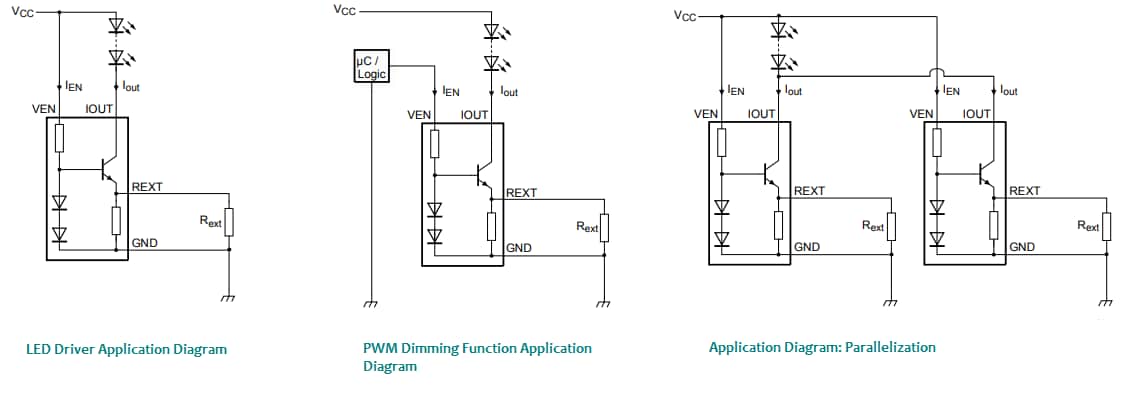 Applikations-Schaltungsdiagramm - Nexperia NCR32xZ NPN-Low-Side-LED-Treiber