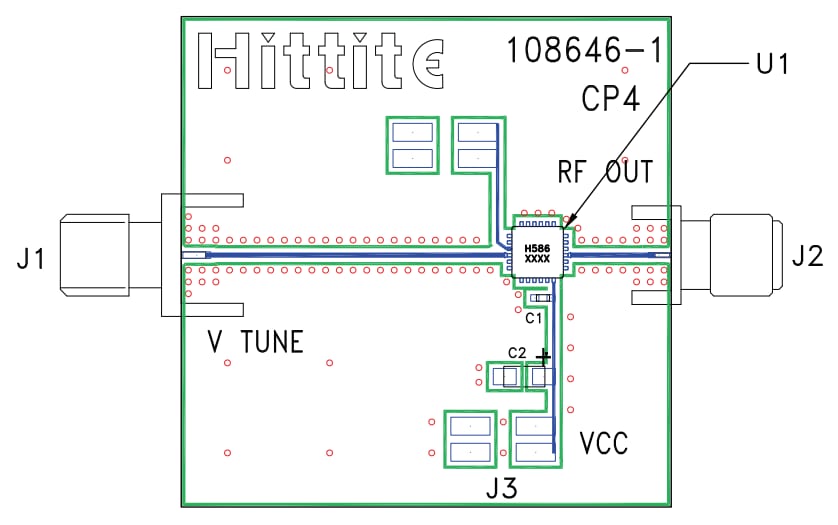 Blockdiagramm - Analog Devices Inc. HMC586LC4B Evaluierungsboard