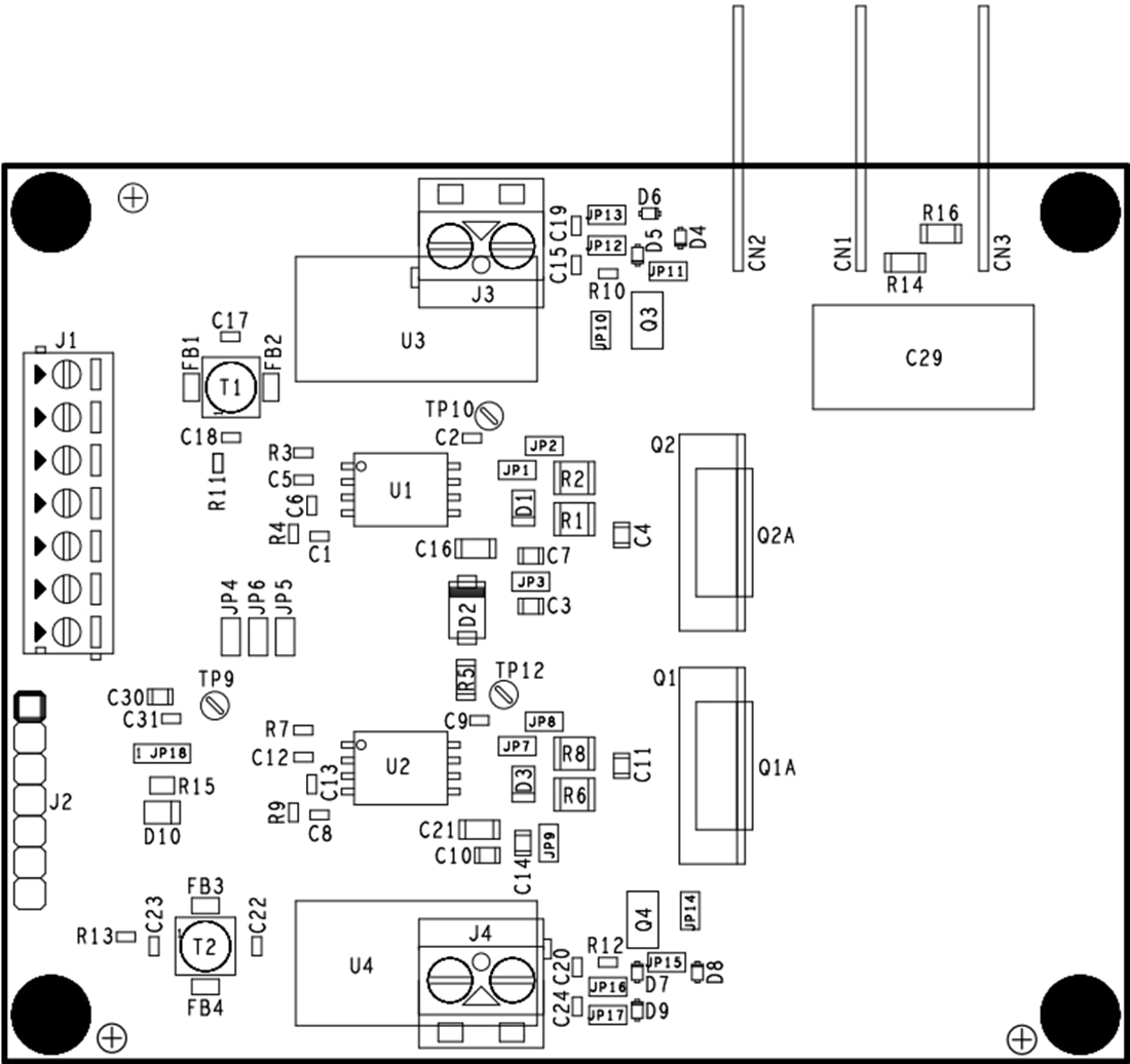 Technische Zeichnung - STMicroelectronics EVALSTGAP2HSCM Gate-Treiber-Demonstrationsboard