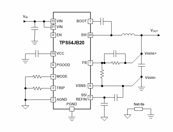 Schaltplan - Texas Instruments TPS54JB20 Synchrone Abwärtswandler
