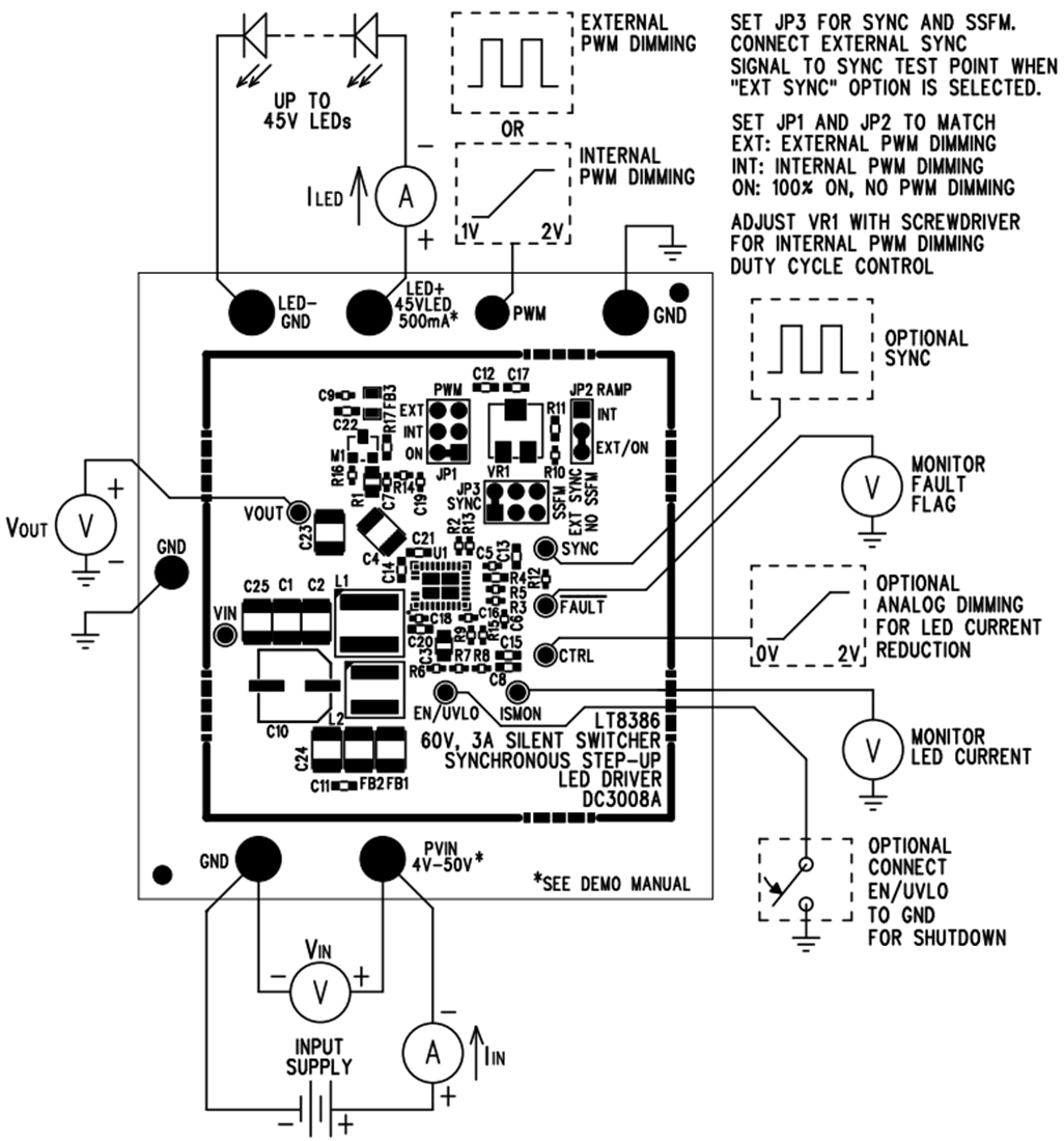 Tabelle - Analog Devices Inc. DC3008A Demonstrationsschaltung für LT8386