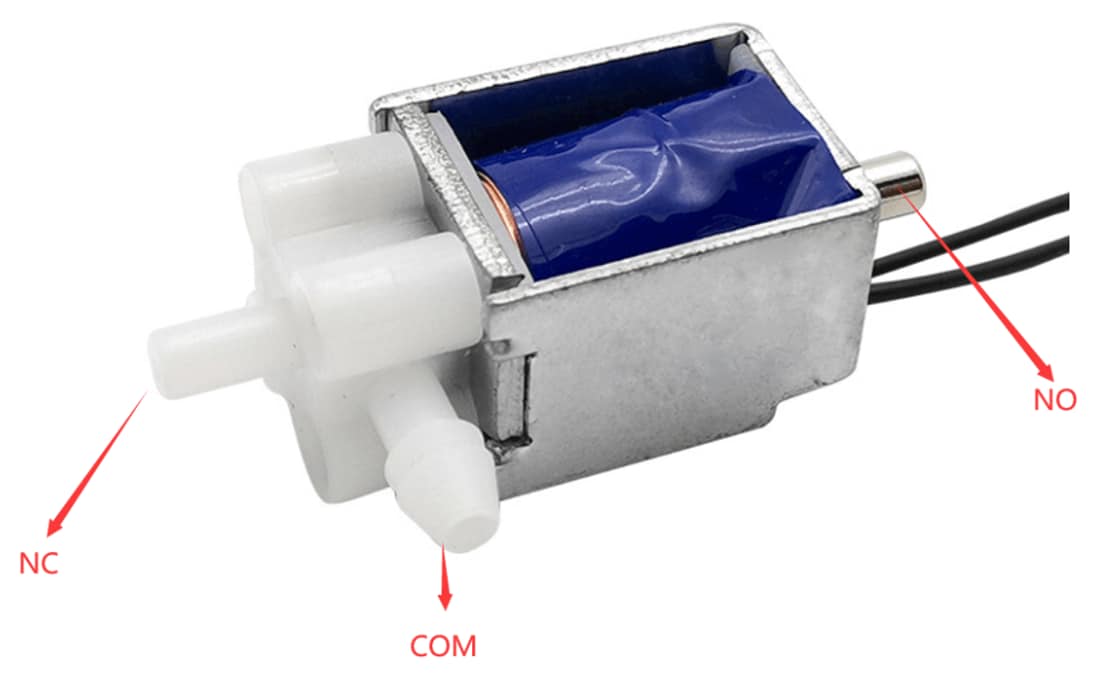 Mechanical Drawing - DFRobot DFR0866 6V 2-Position 3-Way Air Valve