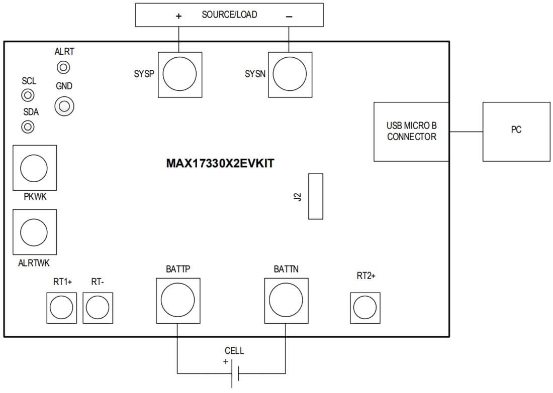 Technische Zeichnung - Analog Devices / Maxim Integrated MAX17330X2EVKIT Evaluierungskit
