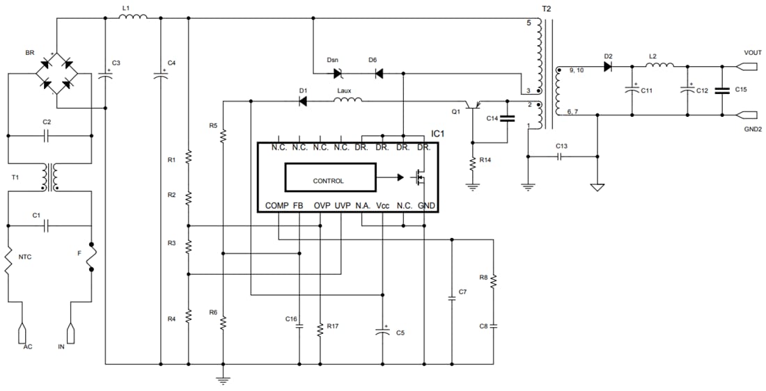 Schaltplan - STMicroelectronics STEVAL-VP318L2F Wandler-Referenzdesign