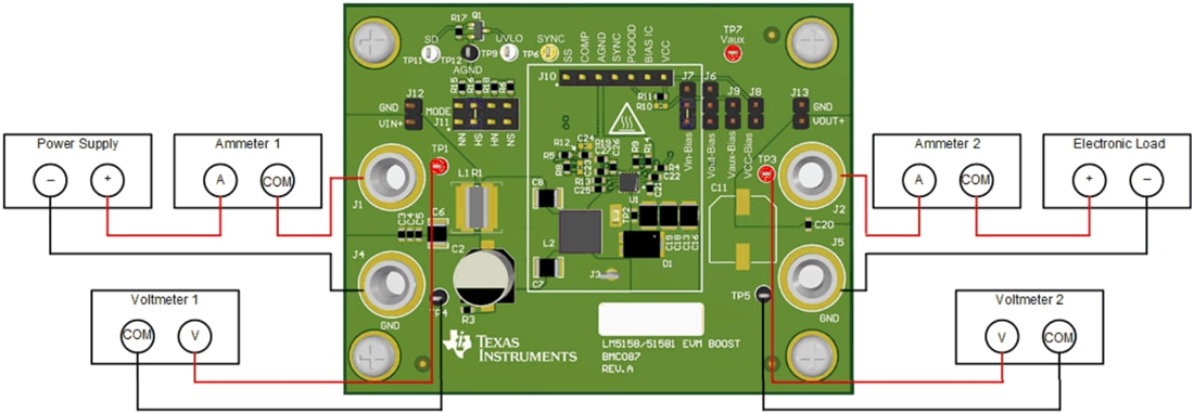 Technische Zeichnung - Texas Instruments LM5158EVM-BST Wandler-Evaluierungsmodul