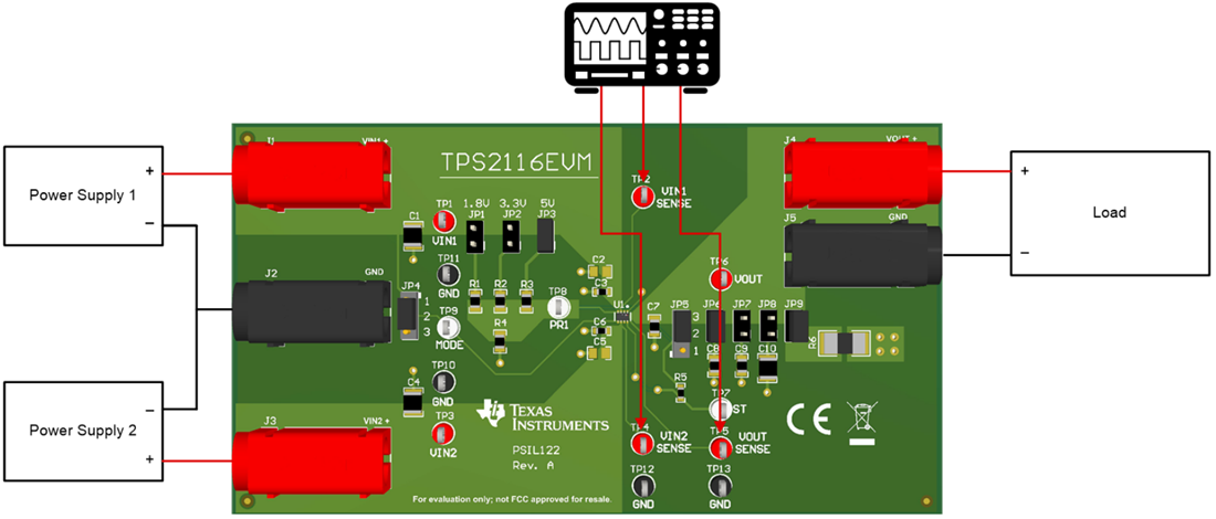 Tabelle - Texas Instruments TPS2116EVM Multiplexer-Evaluierungsmodul
