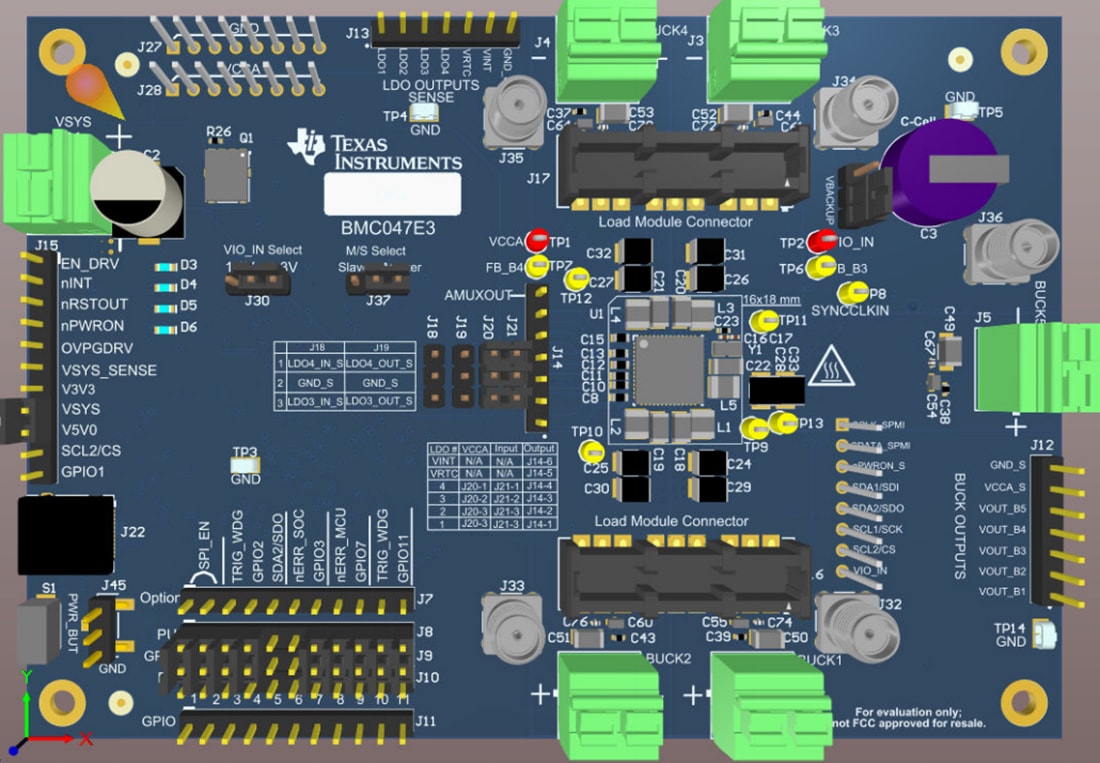 Technische Zeichnung - Texas Instruments TPS6594xEVM PMIC-Evaluierungsmodule (EVMs)
