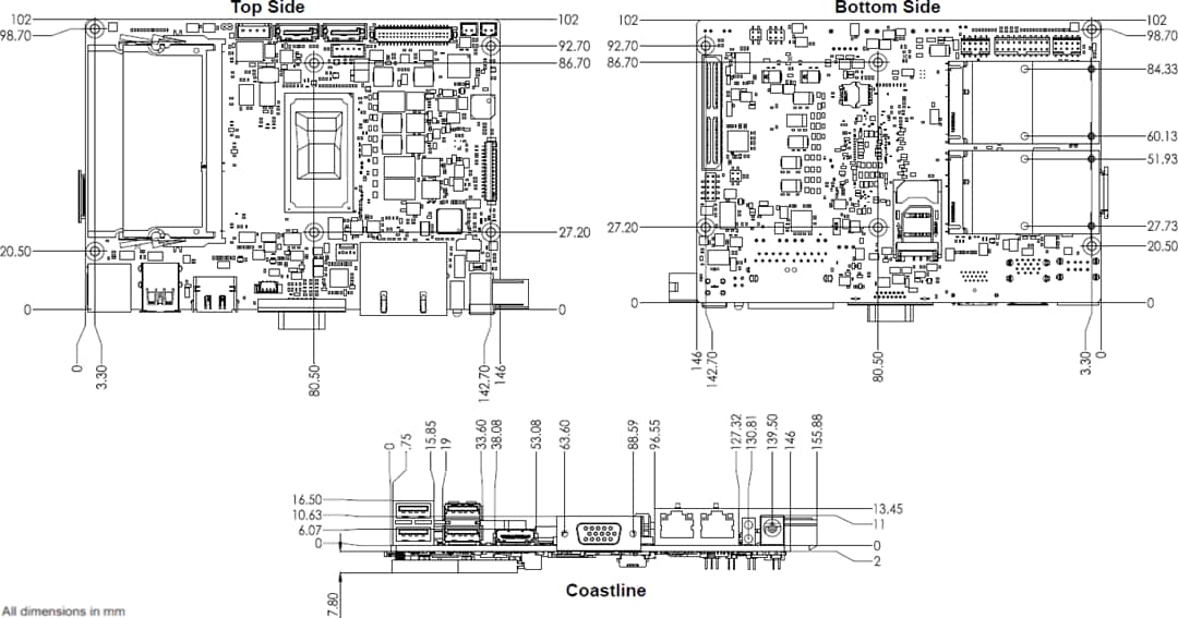 Technische Zeichnung - Advantech MIO-5272 Single-Board-Computer (SBC) von 3,5 Zoll (89 mm) Technische Zeichnung - Advantech MIO-5272 Single-Board-Computer (SBC) von 3,5 Zoll (89 mm)
