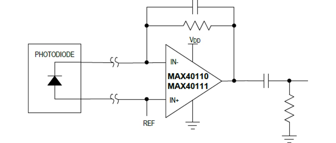 Applikations-Schaltungsdiagramm - Analog Devices / Maxim Integrated MAX40110 und MAX40111 Präzisions-Operationsverstärker