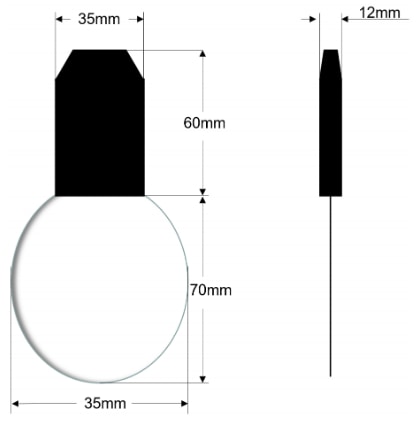 Technische Zeichnung - Seeed Studio Industrieller Blattfeuchte- und Temperatursensor