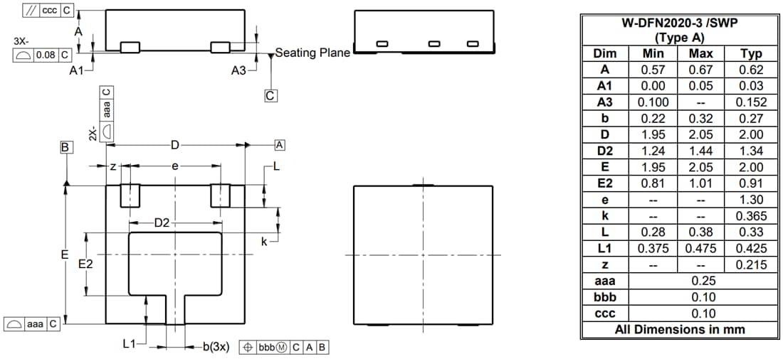 Technische Zeichnung - Diodes Incorporated FMMT411FDBWQ Niederspannungs-Avalanche-Transistor