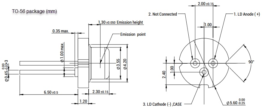 Mechanical Drawing - Coherent ST905A13 Laser Diode Mechanical Drawing - Coherent ST905A13 Laser Diode