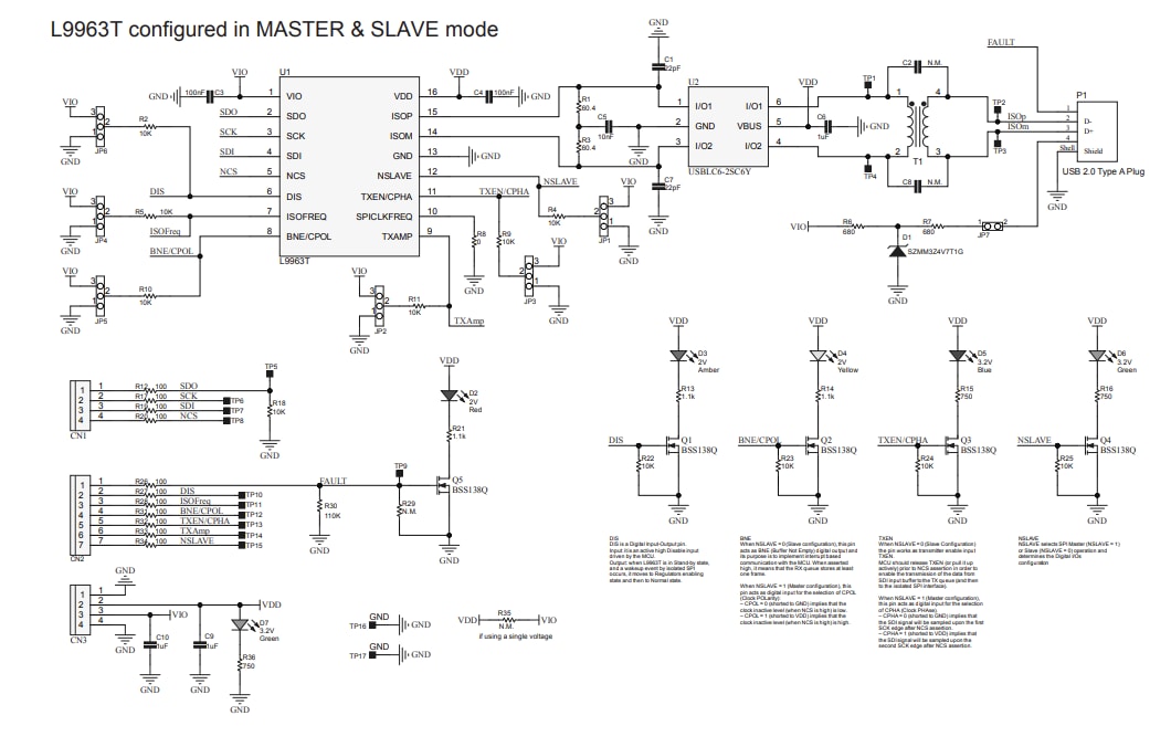 Schaltplan - STMicroelectronics AEK-COM-ISOSPI1 SPI-zu-isoliertem SPI-Dongle