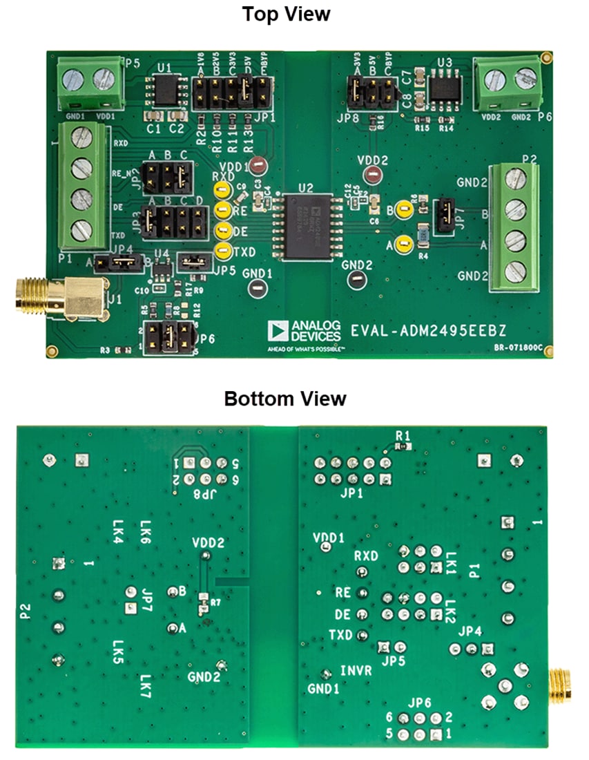 Technische Zeichnung - Analog Devices Inc. EVAL-ADM2495EEBZ Evaluierungsboard für ADM2495E