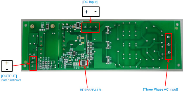 ROHM Semiconductor BD7682FJ-LB-EVK-402 Testplatinen-Diagramm (Ansicht von unten)