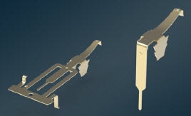 Federkontakt-Schleifbürste wie versendet (links) und zur Einfügung geformt