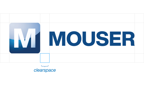 Mindestgröße und -abstand für das primäre Mouser Logo